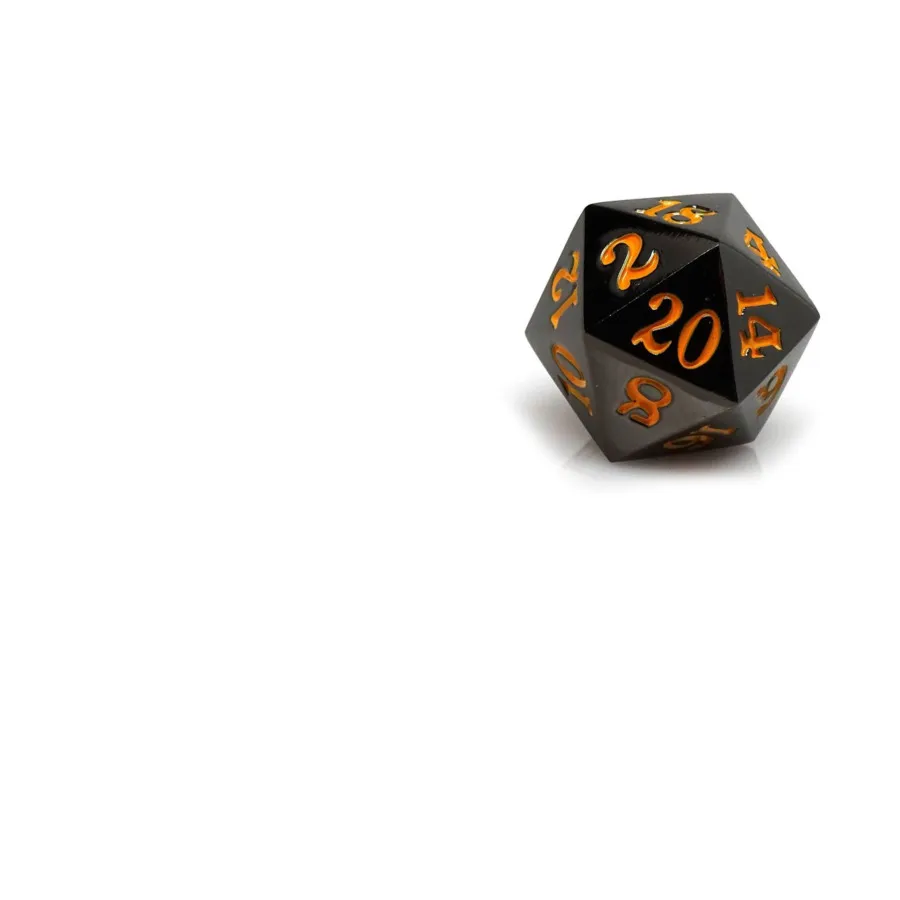 

Metal d20 — бронза с оранжевым, Dice - Metal Single Dice (Easy Roller Dice)