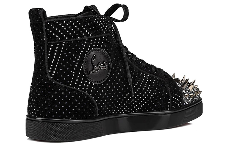 CL LUBOTING Lou Pik Pik Strass Высокие кеды для скейтбординга мужские черные Christian Louboutin — фото 3