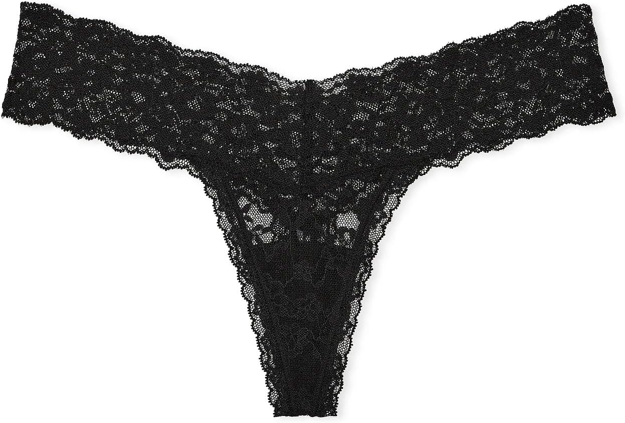 Трусики-стринги All Over Lace от Victoria's Secret, цвет Black — фото 4