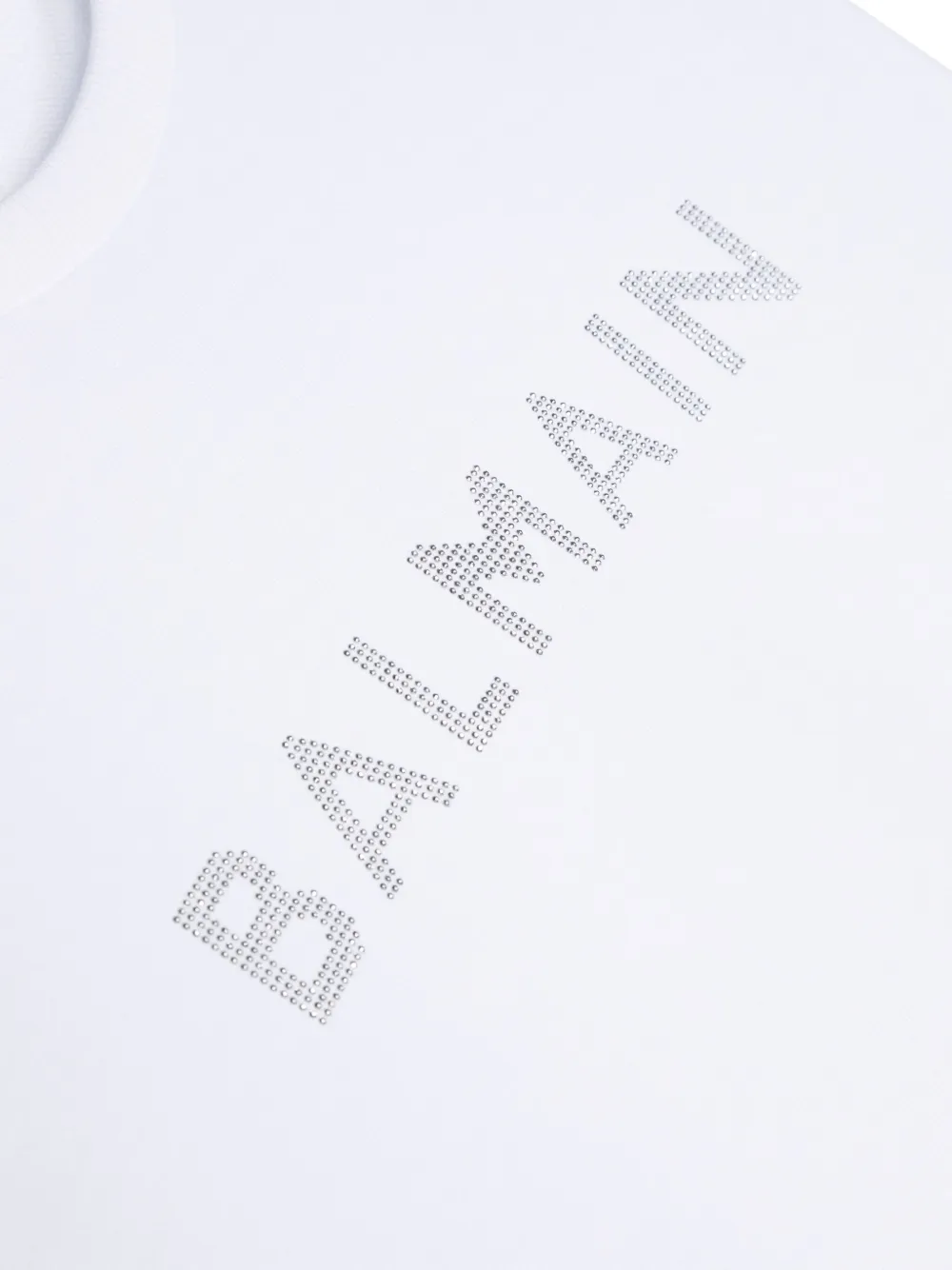 Толстовка с логотипом и кристаллами Balmain Kids, белый — фото 3