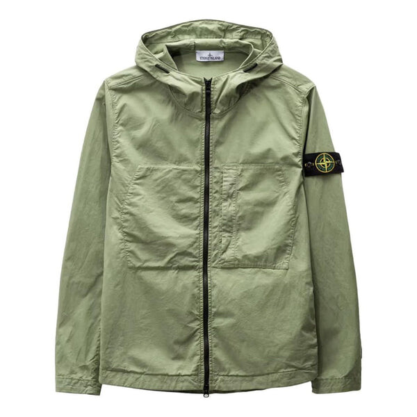 

Куртка supima cotton twill stretch hooded jacket 'sage' Stone Island, зеленый