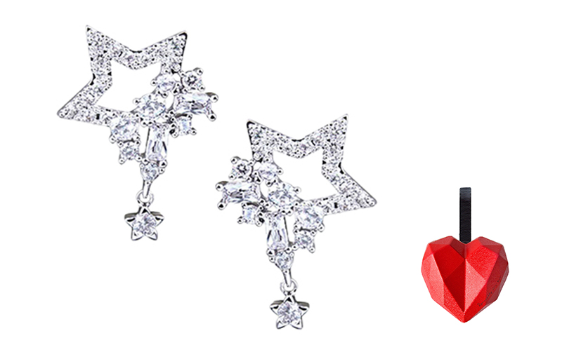 

Серьги-клипсы с инкрустацией циркония для женщин VERENA REINE, красный