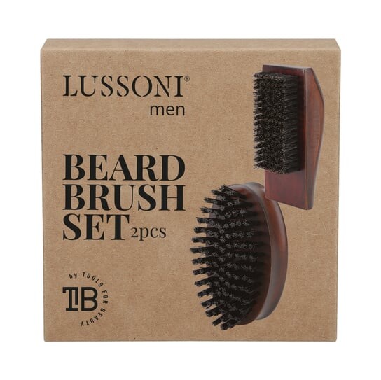 Набор из двух щеток для бороды с веганской и кабаньей щетиной Lussoni, Men — фото 3