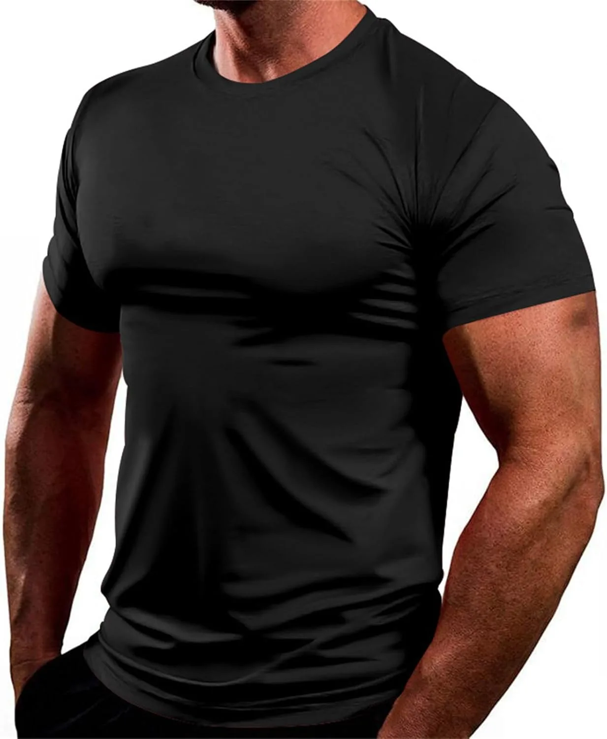 

Мужская футболка с коротким рукавом и воротником T Neck, Casual, Loose, Polo, Plain, Quick Dry, Sports, 2024 New