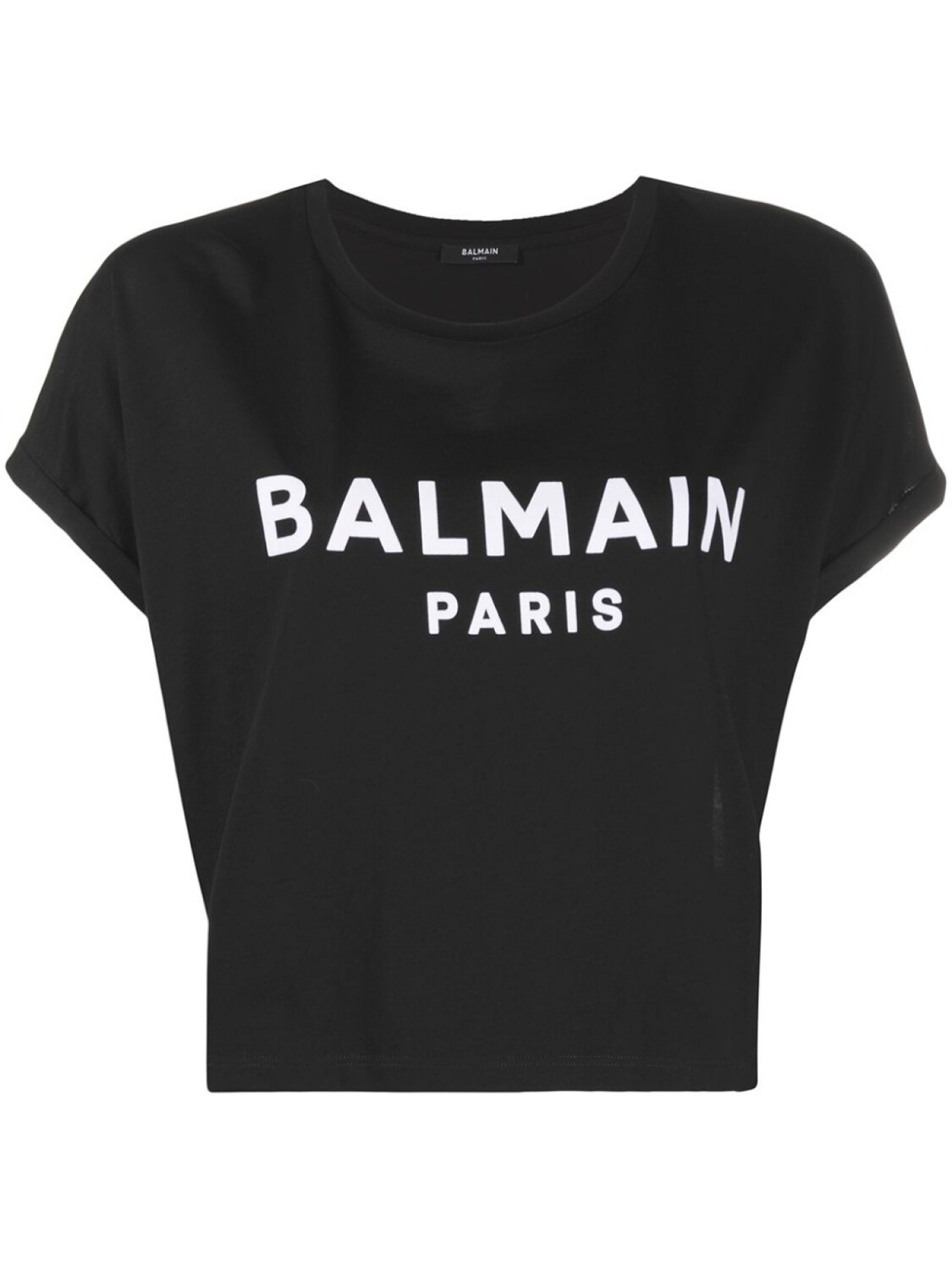 

Balmain укороченная футболка с логотипом, черный