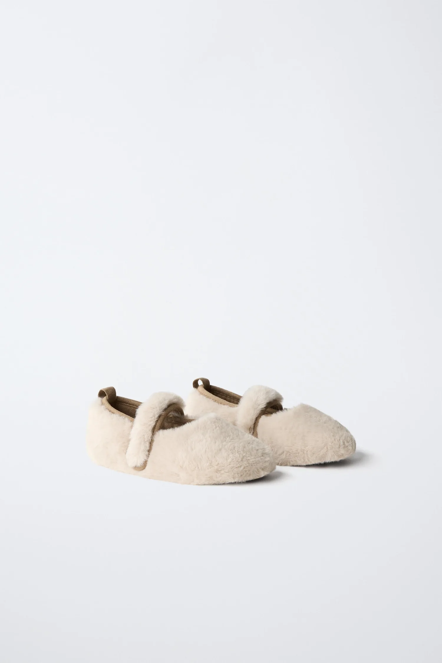 Туфли lined barefoot ballerinas Zara, экрю/белый — фото 2