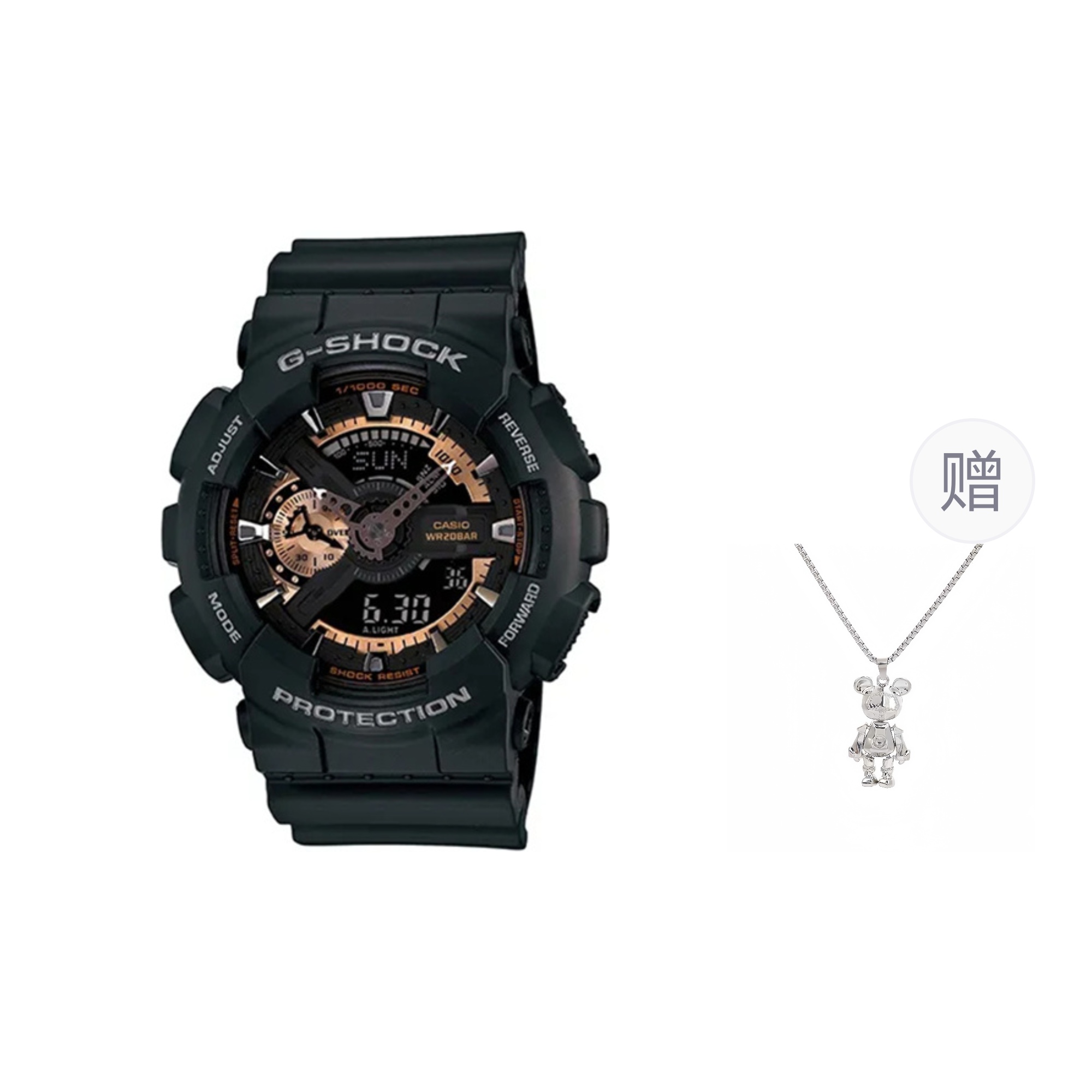 

G-SHOCK Часы G SHOCK Quartz Movement Resin Strap Watch Unisex Black Dial, Black Rose Gold
