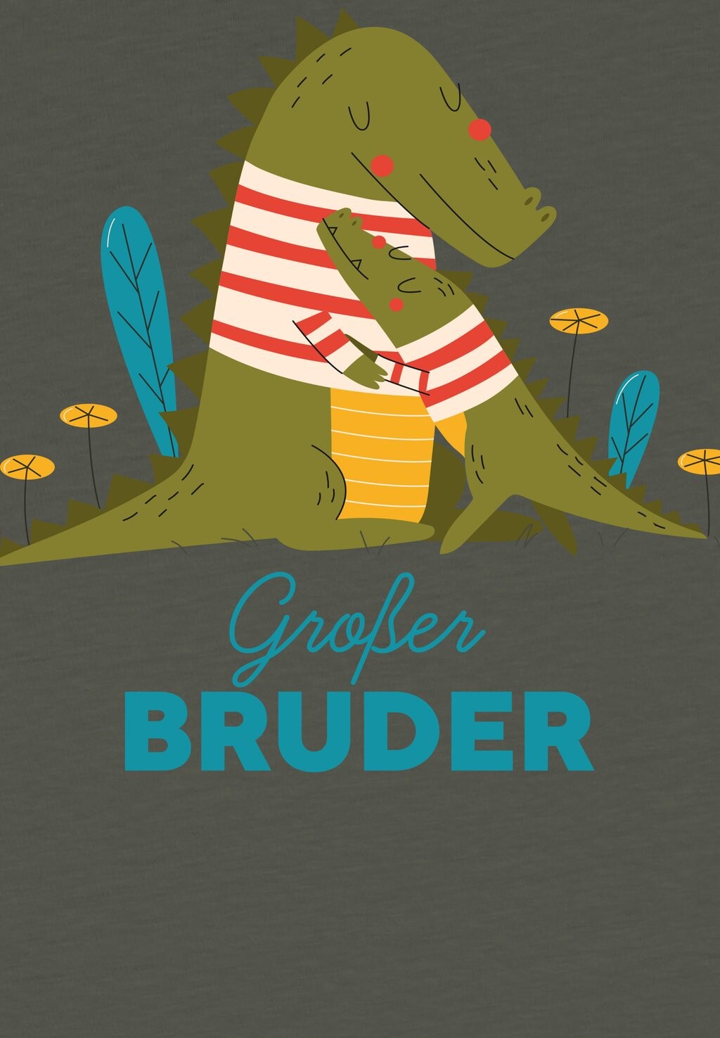 

Футболка с принтом KROKODIL GROSSER BRUDER watapparel, хаки