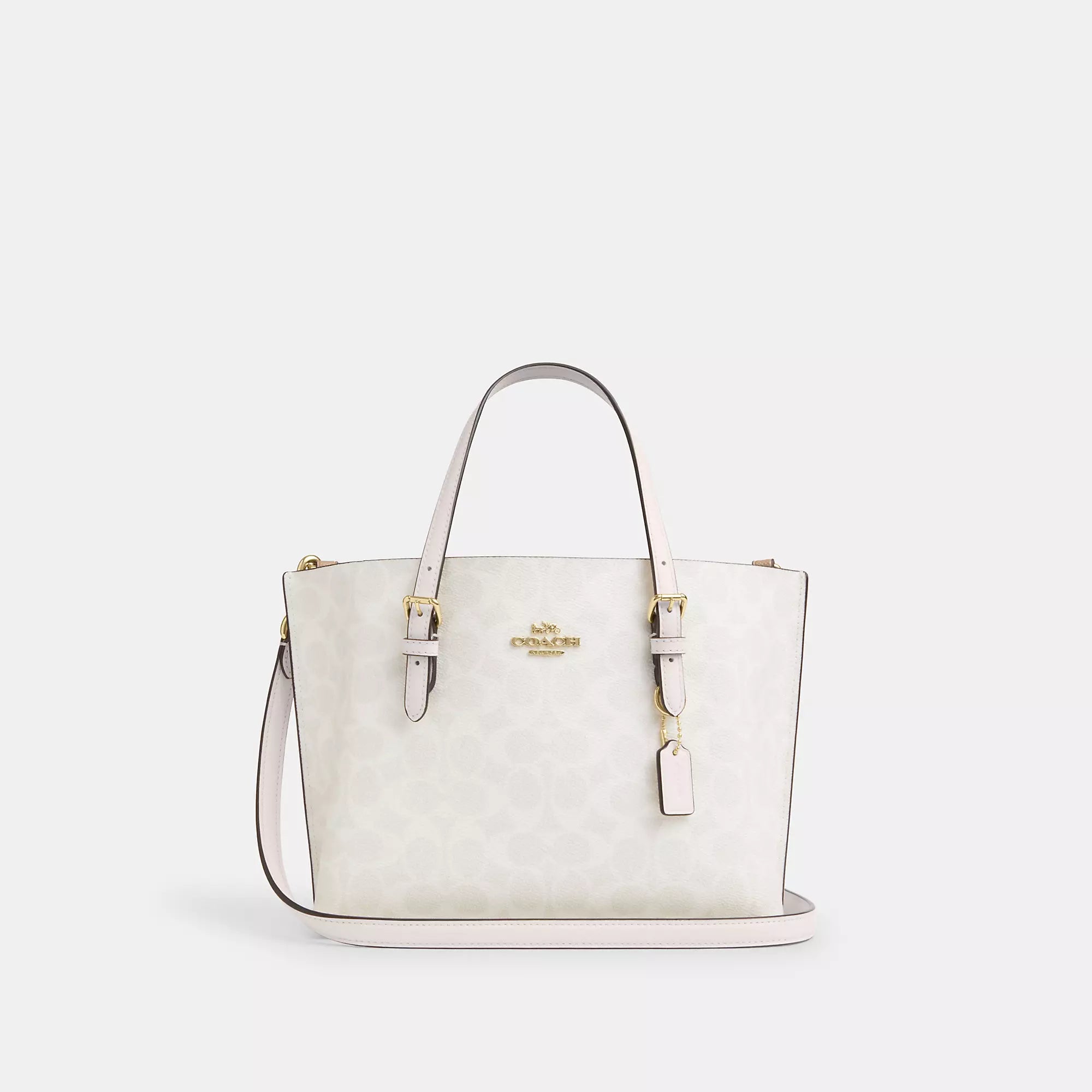 

Сумка-тоут Coach Outlet Mollie 25 из фирменного холста, цвет gold/white/chalk, Белый, Сумка-тоут Coach Outlet Mollie 25 из фирменного холста, цвет gold/white/chalk