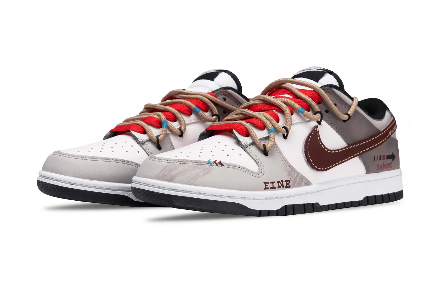 Nike Dunk Vintage Trend Revival кожаные кроссовки с амортизацией, износостойкие низкие скейтерские Unisex White Brown — фото 4