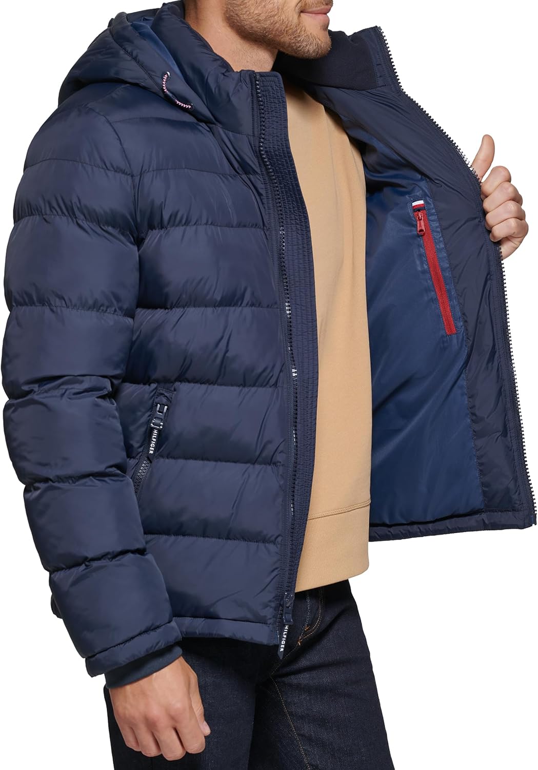 Мужская стеганая куртка с капюшоном Tommy Hilfiger (стандартная и для больших и высоких), Midnight — фото 4