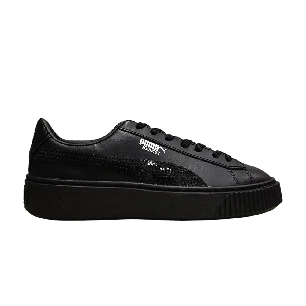 

Кроссовки Basket Platform Bling Jr Puma, черный