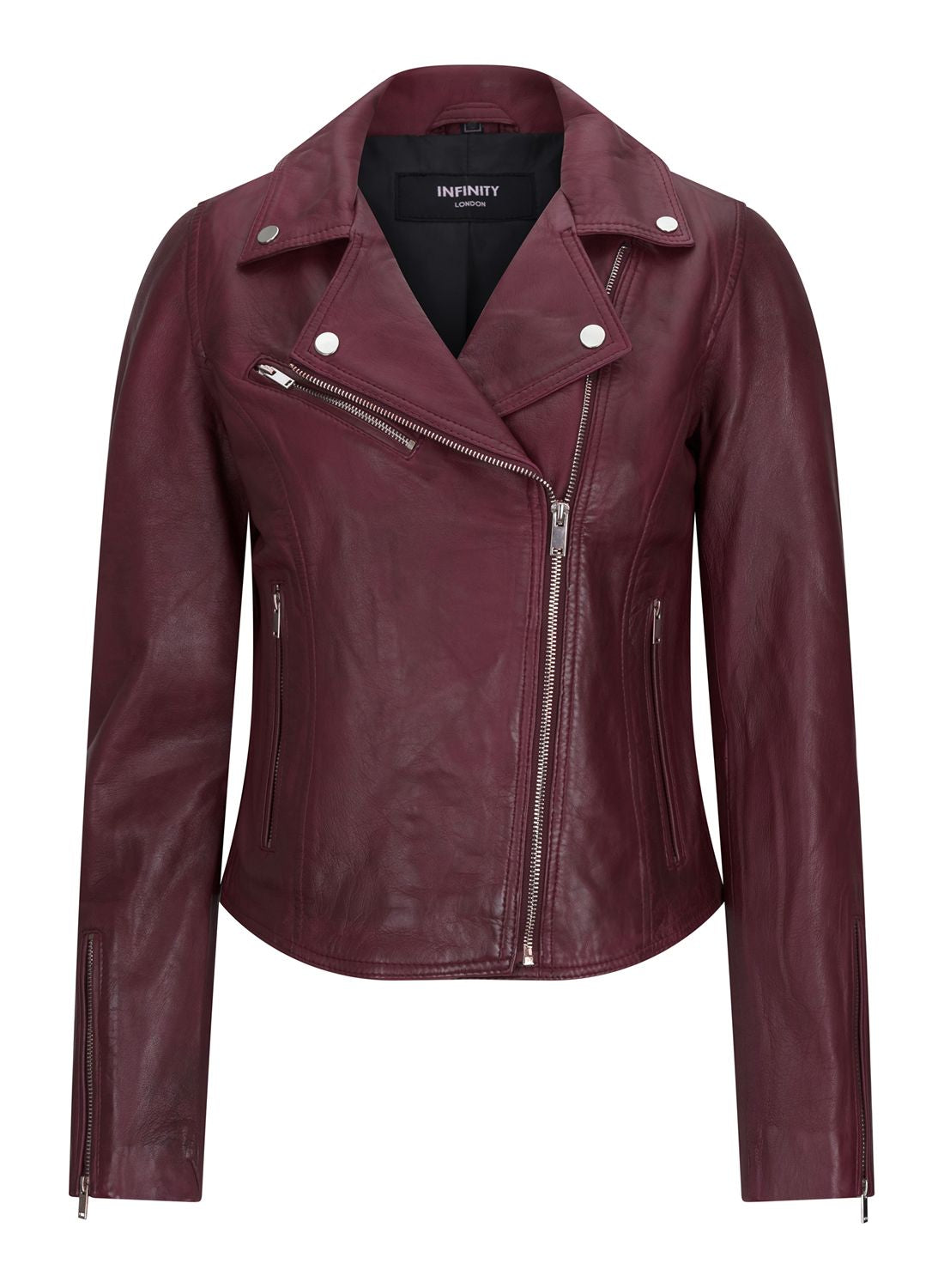 

Кожаная байкерская куртка TruClothing, цвет wine