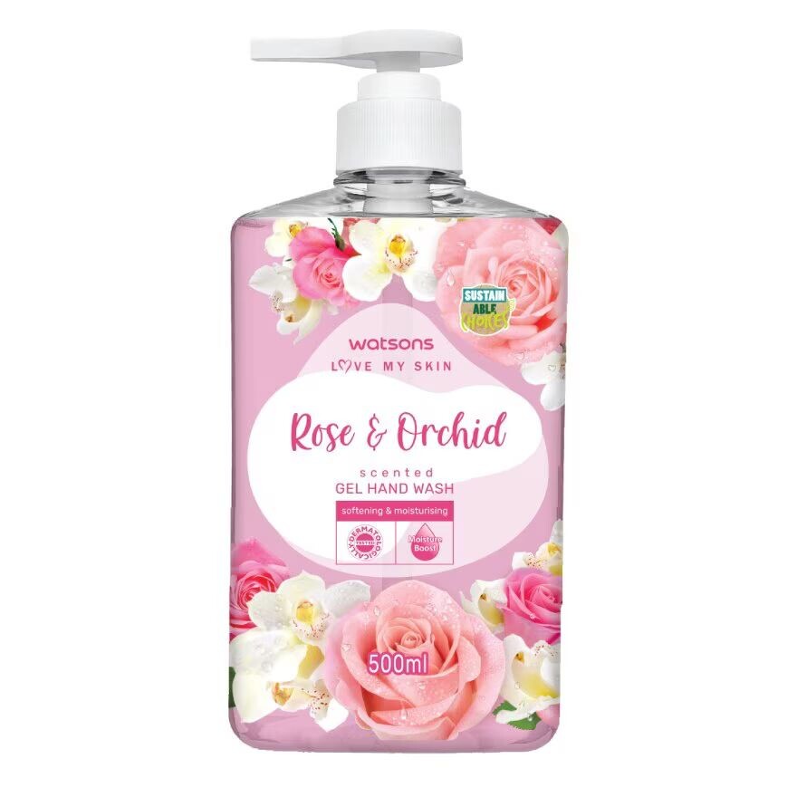 

Watsons Гель для мытья рук Love My Skin с ароматом розы и орхидеи, 500 мл, Pink