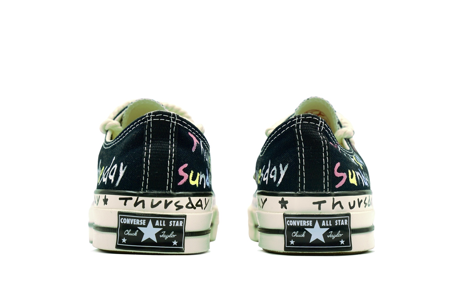 Chuck Taylor All Star 70s Ink Color Week, винтажный потертый стиль, износостойкий и легкий низкий верх Converse, черный — фото 3
