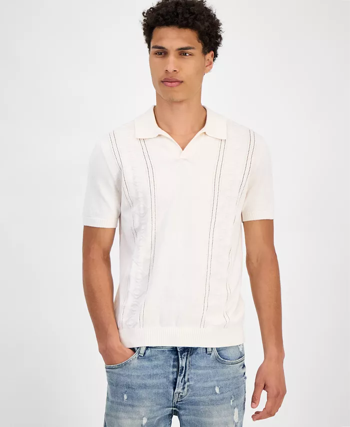 

Мужская рубашка свободного кроя Bryant Pointelle GUESS, коричневый/бежевый