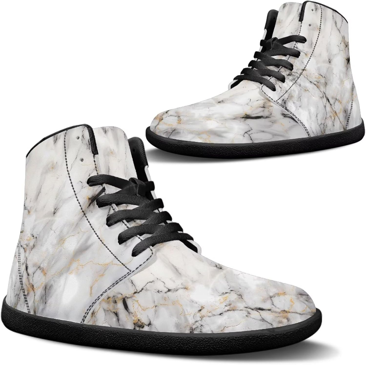 

Женские и мужские высокие кроссовки без подошвы, с шнуровкой, из ПУ-кожи, водонепроницаемые, противоскользящие и повседневные Goronwyfloyd, белый