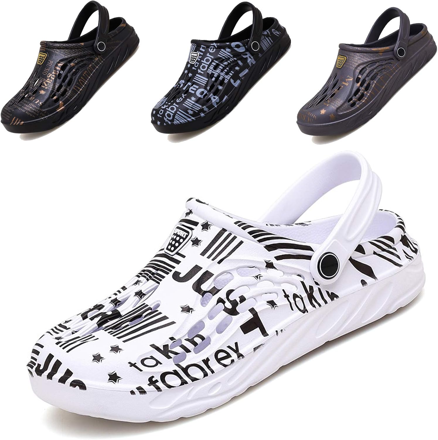 

Классические сабо CYian для мужчин и женщин, легкие, слипоны, с пушистой подкладкой, пляжные сандалии, садовые сабо, C White