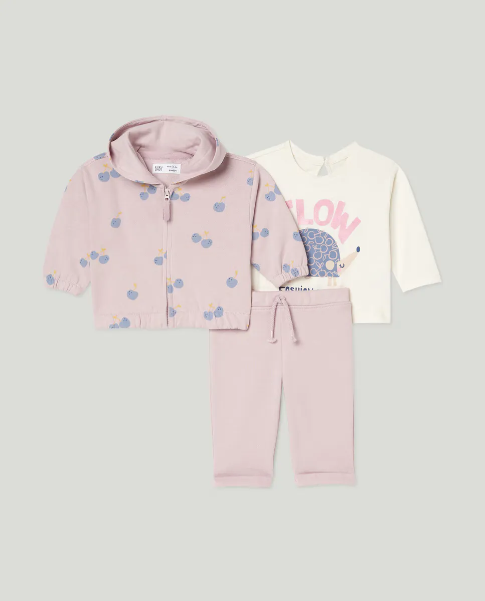 

Тройной комплект для девочки Baby El Corte Inglés, фиолетовый