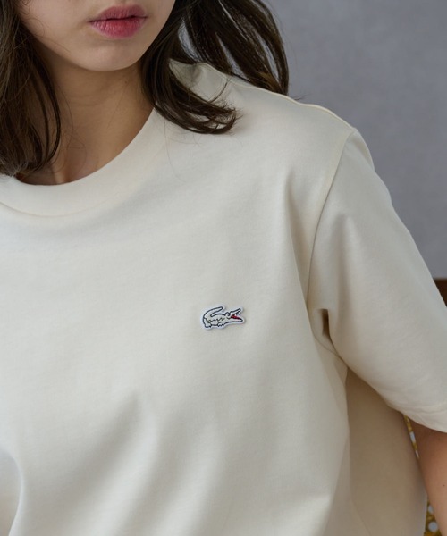 

Футболка с логотипом LACOSTE, цвет слоновая кость