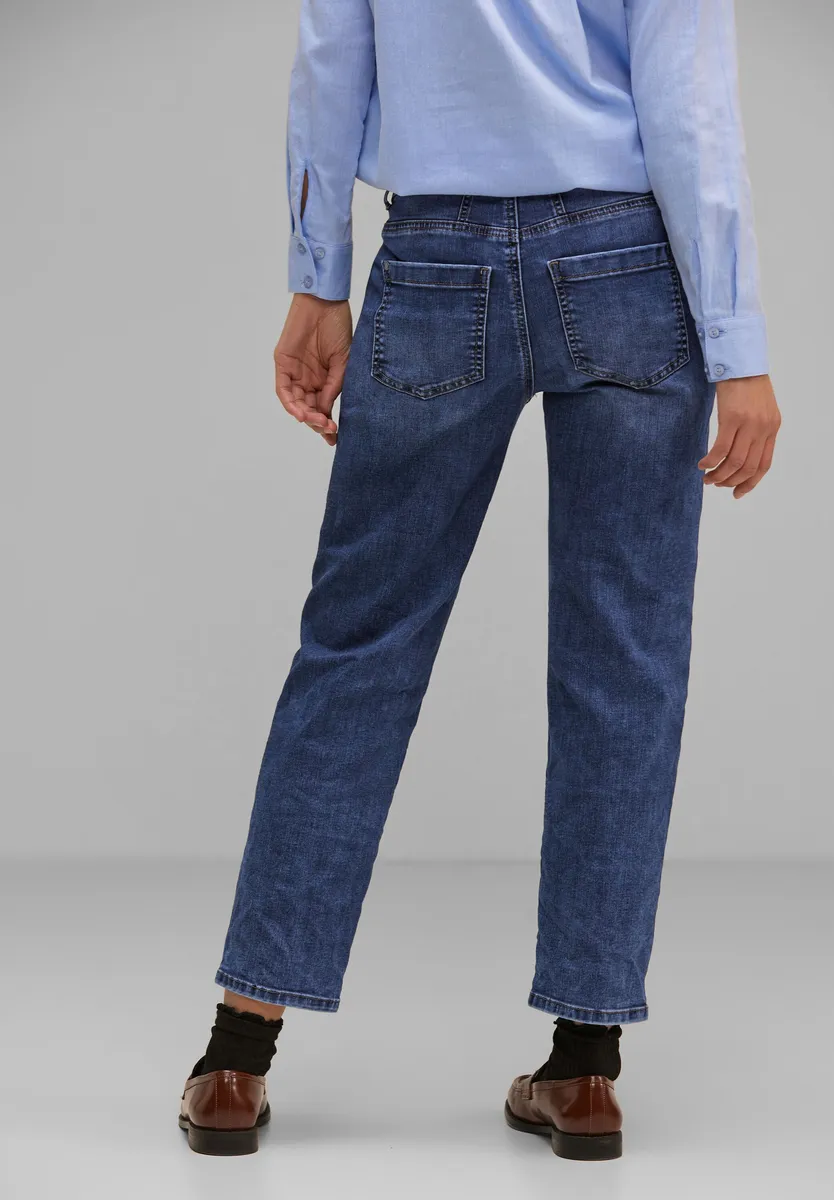 

STREET ONE прямые джинсы, завышенная талия, цвет Authentic Indigo Wash