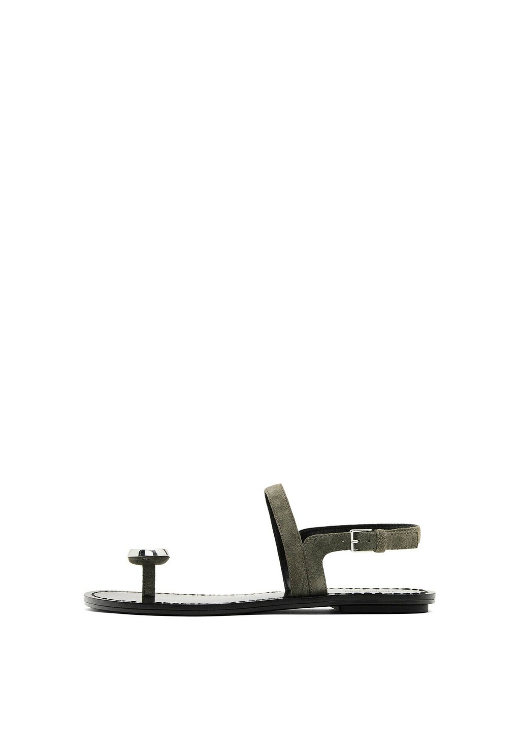 Сандалии SANDALS WITH METAL TOE DETAIL 11726550 Massimo Dutti, серо-коричневый