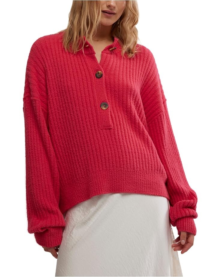 

Свитер Free People Cocoa Henley, цвет Virtual Pink