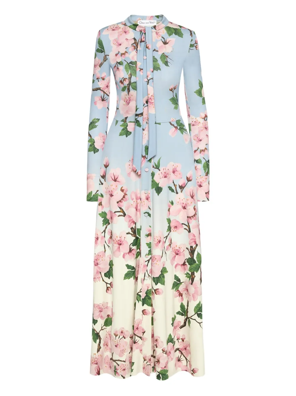 

Платье Cherry Blossom с эффектом омбре Oscar de la Renta, синий