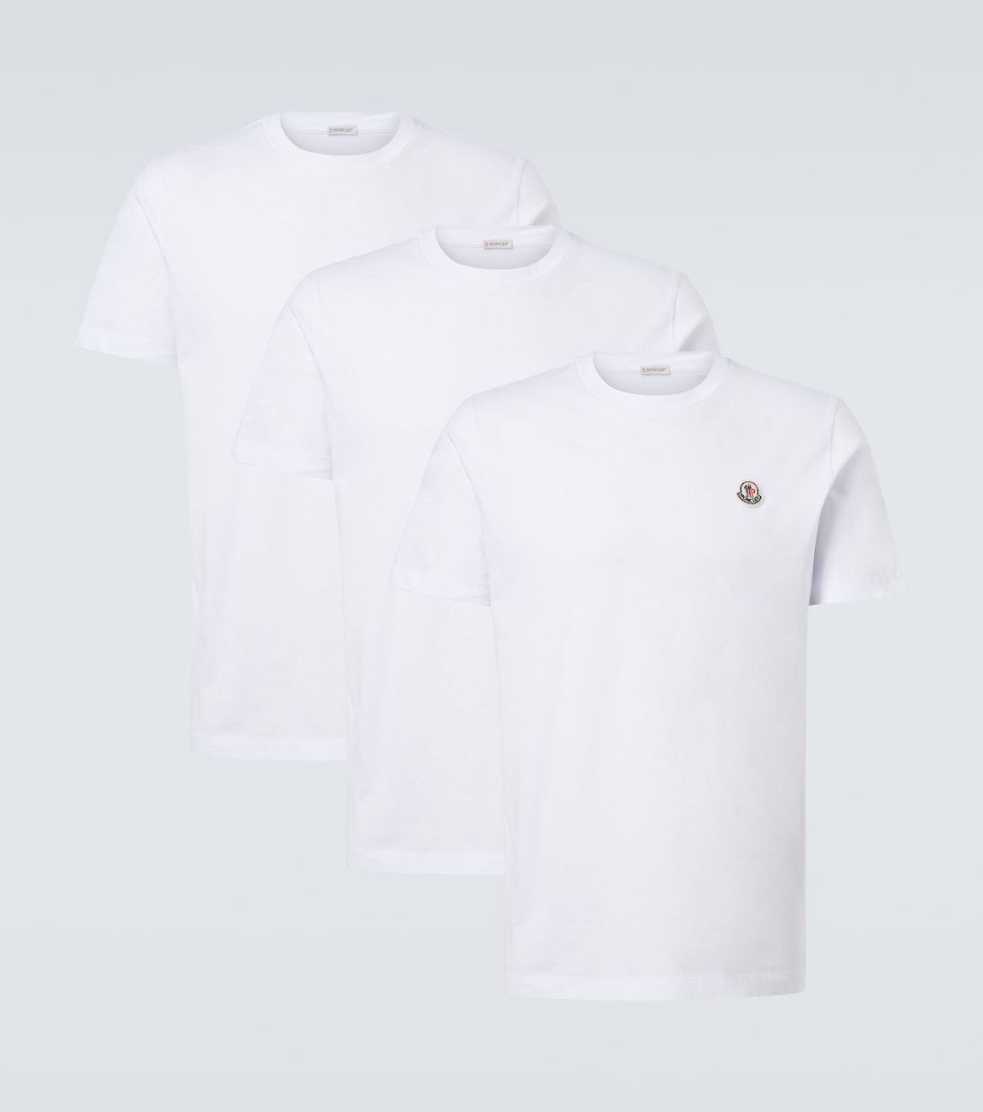 

Футболка из хлопкового джерси с логотипом Moncler, Brilliant White