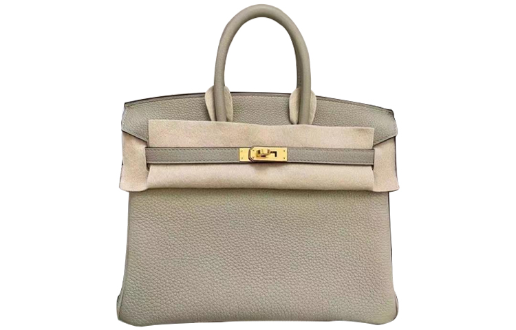 

Сумка Birkin из кожи коровы HERMES для женщин шалфейно-зеленого цвета