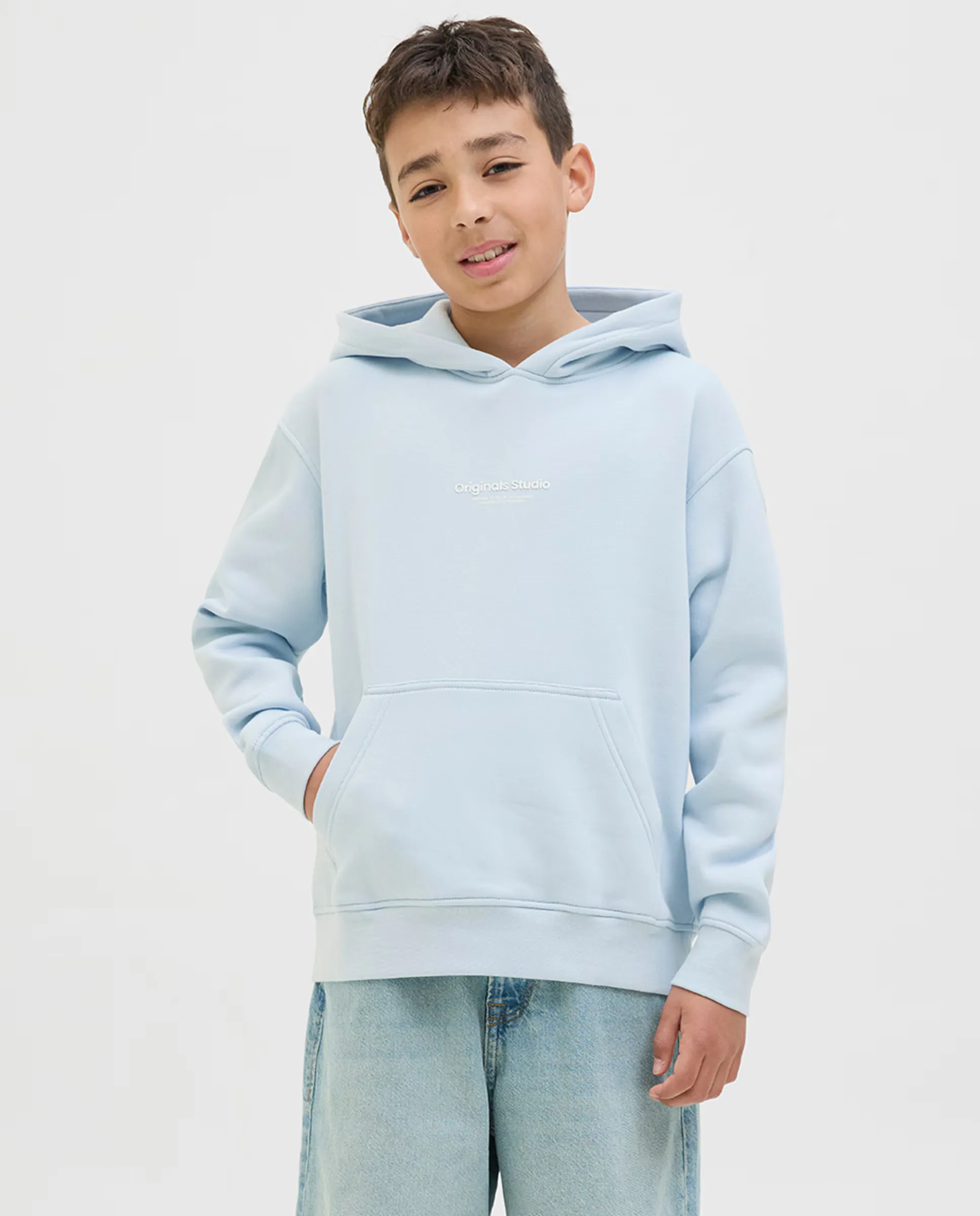 

Детская худи свободного кроя Jack & Jones, светло-голубой