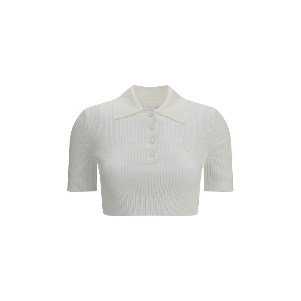 

Укороченная рубашка поло Courreges, белый