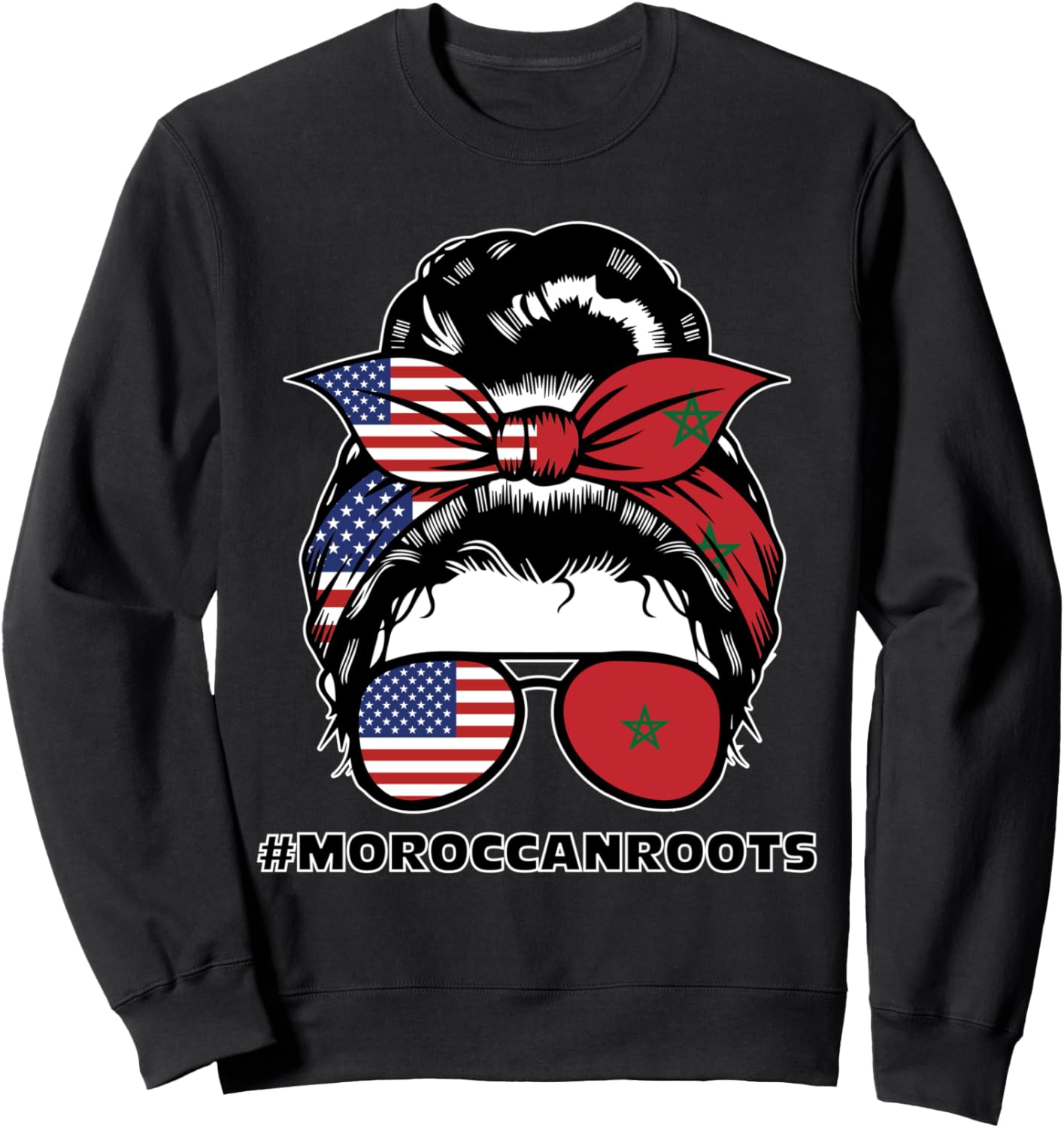 

Марокканские корни Марокканская толстовка Moroccan Roots Moroccan Flag Gifts, черный