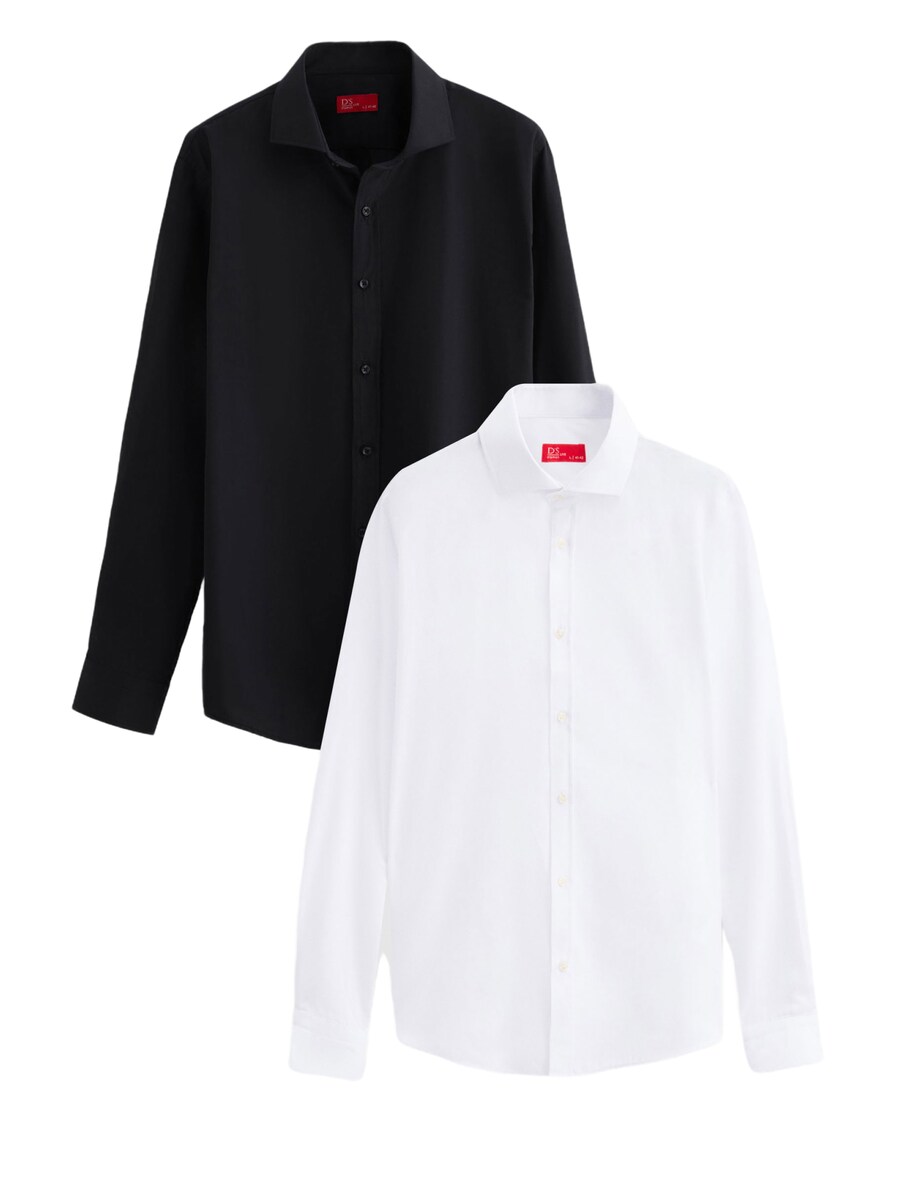 

Рубашка делового покроя Regular Fit D’S Damat, черный/белый