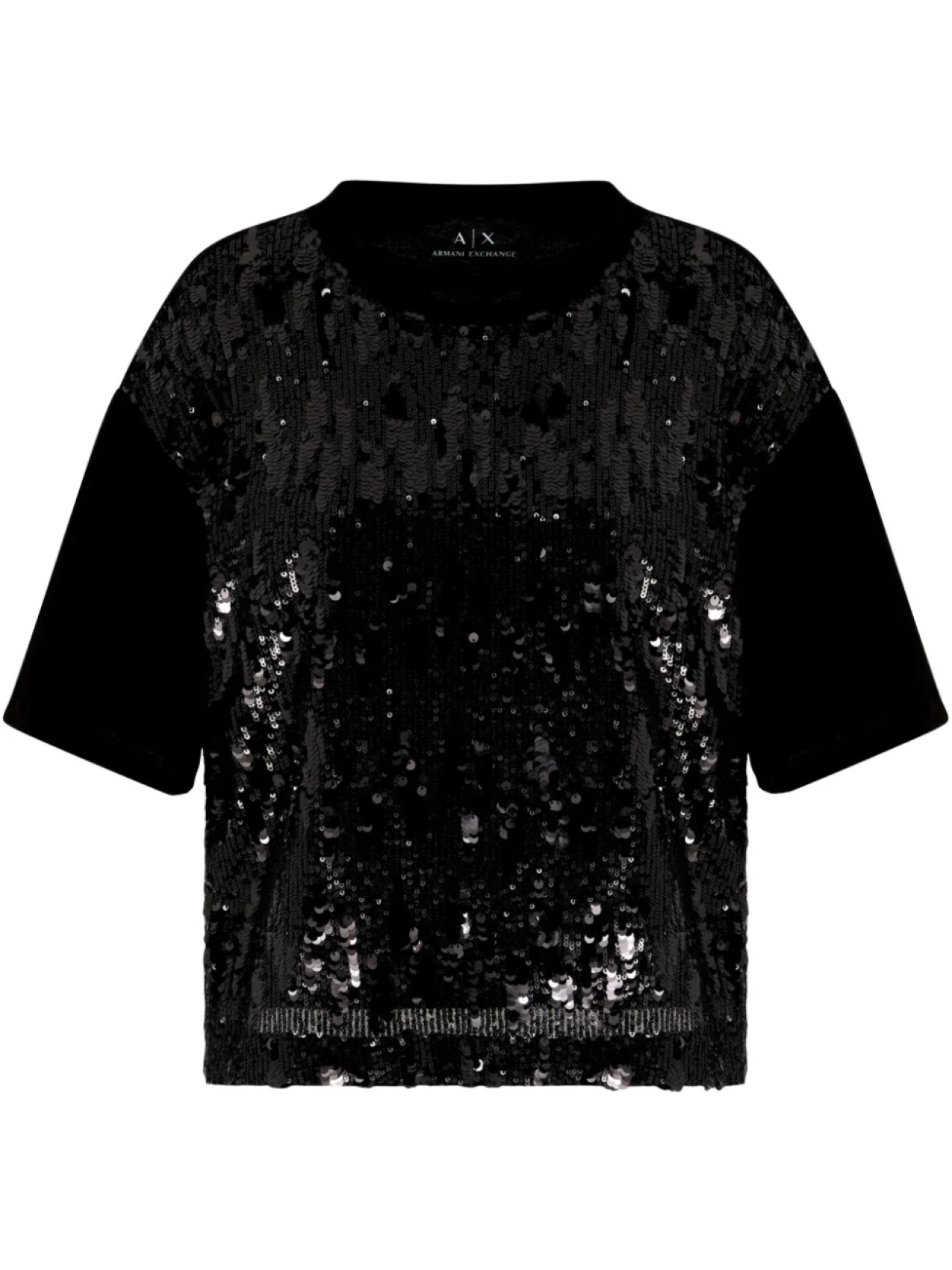 

Armani Exchange футболка с пайетками, черный