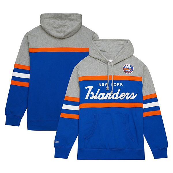 

Мужская толстовка с капюшоном royal/gray new york islanders head coach Mitchell & Ness