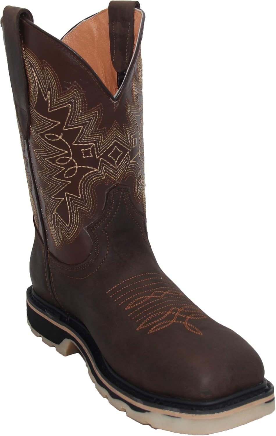 

Мужские кожаные сапоги в стиле вестерн с квадратным носком и стальным носком Generic, Choco