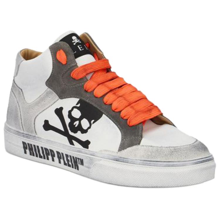 Philipp Plein Высокие скейтбордистские кроссовки унисекс, серый — фото 4