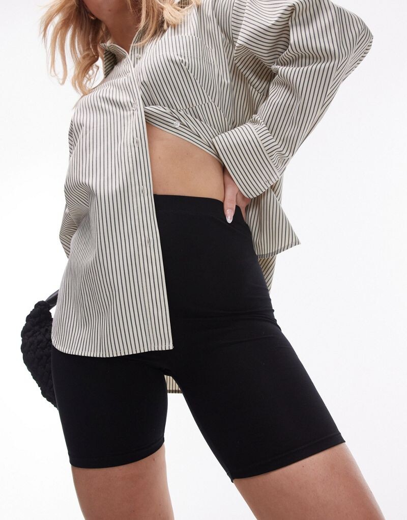 

Черные базовые укороченные леггинсы Topshop