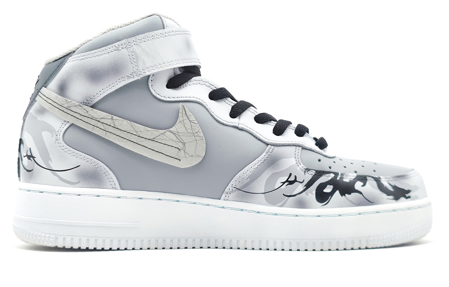 

Кроссовки Nike Air Force 1 Skateboarding Shoes Men Mid-top Gray, серый