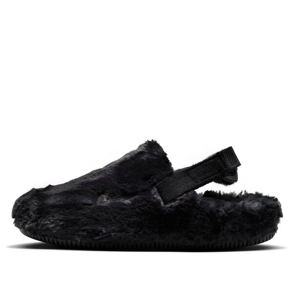 Тапочки calm mule 'black fur' Nike, черный