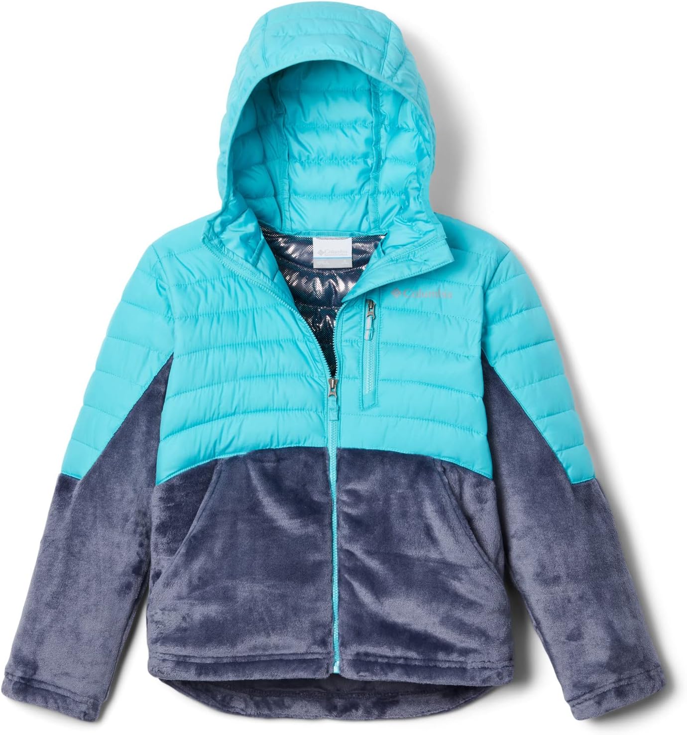 

Куртка Columbia Youth Girls Powder Lite Novelty с капюшоном, Geyser/Nocturnal