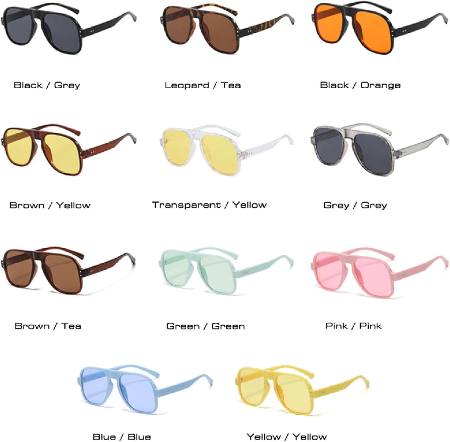 

Солнцезащитные очки с защитой от УФ-излучения UV400 для женщин и мужчин | Яркие оттенки с заклепками | для занятий спортом на открытом воздухе DSVIGF, Brown Yellow