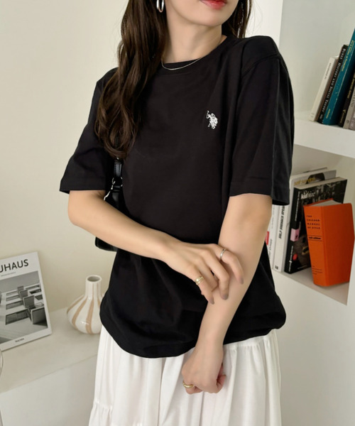 

Футболка с коротким рукавом и круглым вырезом U.S. POLO ASSN., черная