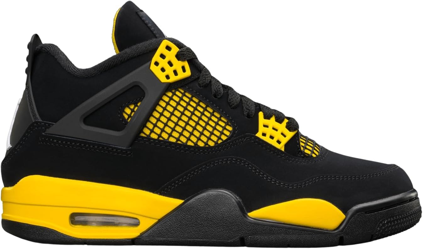 

Мужские кроссовки Nike Air Jordan 4 Retro, размер, Black/White-Tour Yellow