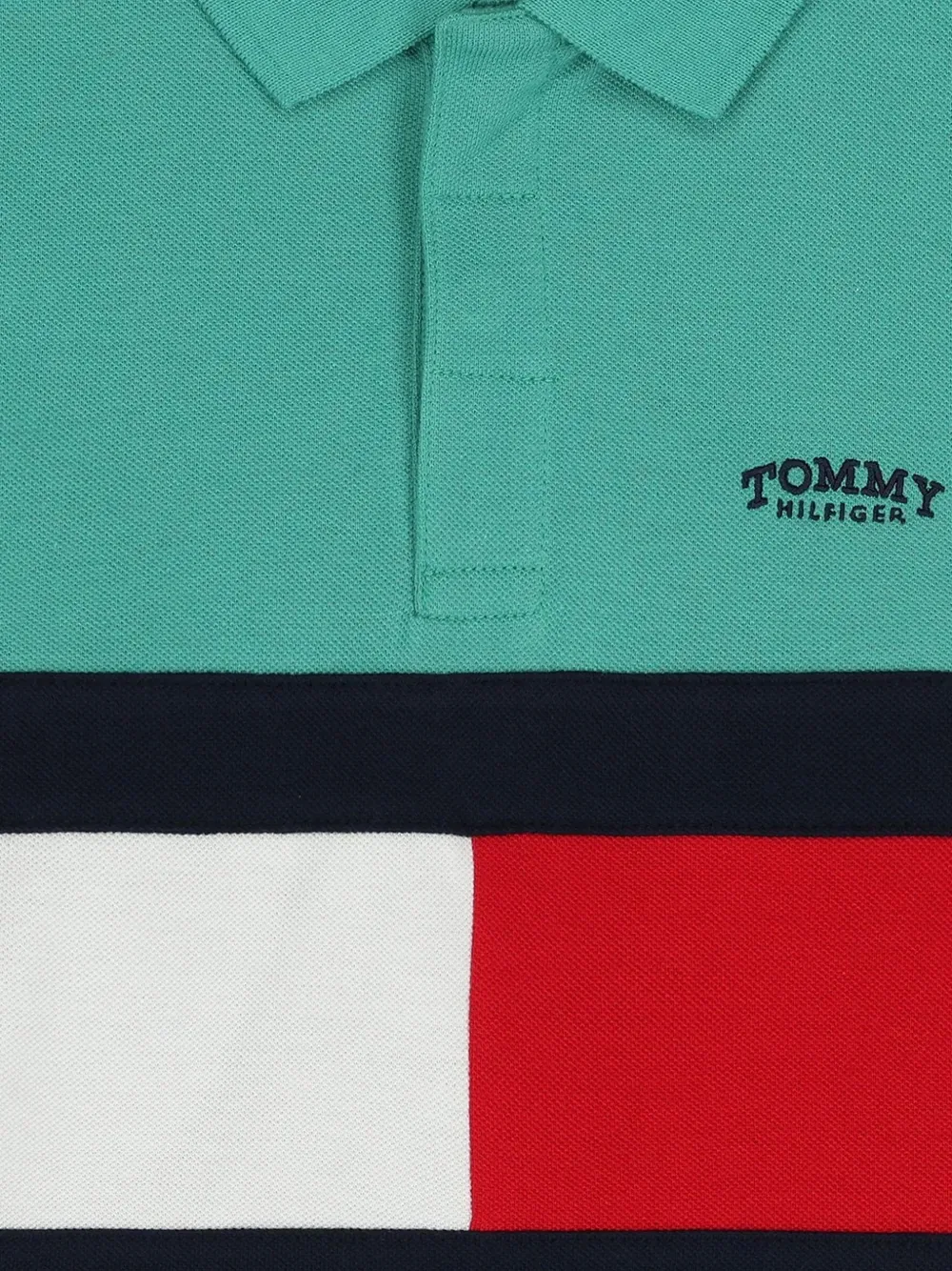 Поло с цветовыми блоками Tommy Hilfiger Junior, синий — фото 3