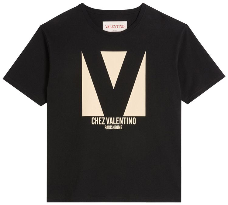 

Футболка Valentino Chez Valentino Print T-Shirt 'Black', черный