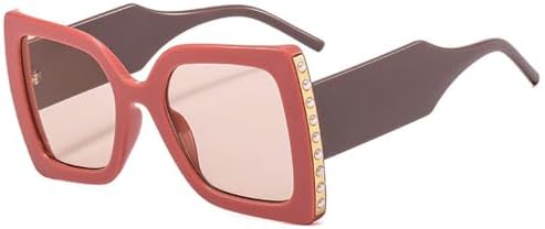 

Солнцезащитные очки большого размера 2027 года для женщин, ретро-очки с широкими дужками и жемчужным блеском для мужчин, солнцезащитные очки UV400 MTZJH, Pink Champagne