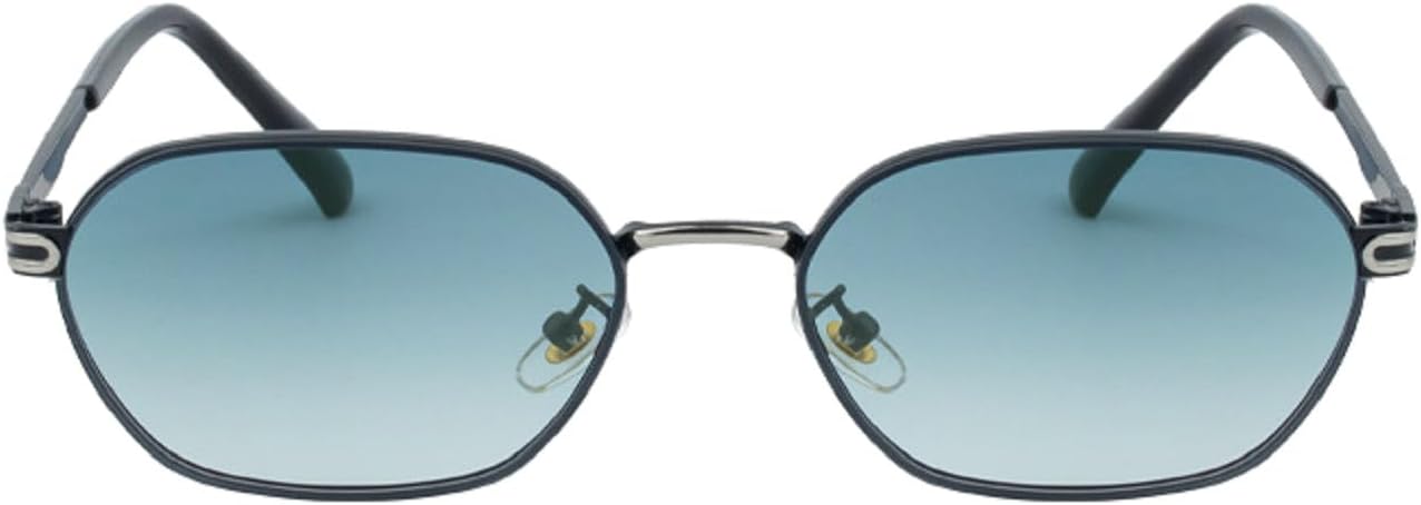 

Панк-солнцезащитные очки прямоугольной формы, роскошные, модные, в металлической оправе, маленькие, для женщин, классические прямоугольные, защита от УФ-излучения UV400 98300 Melrose, Black Green