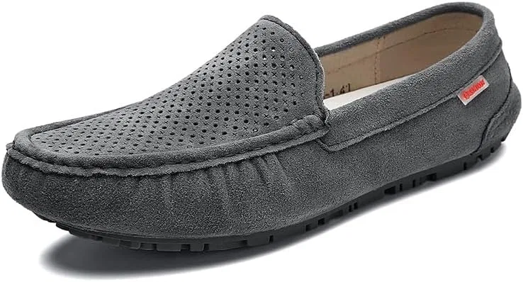 Лоферы мужские, дышащая замша, Slip-on, серый PUGHGAETZF